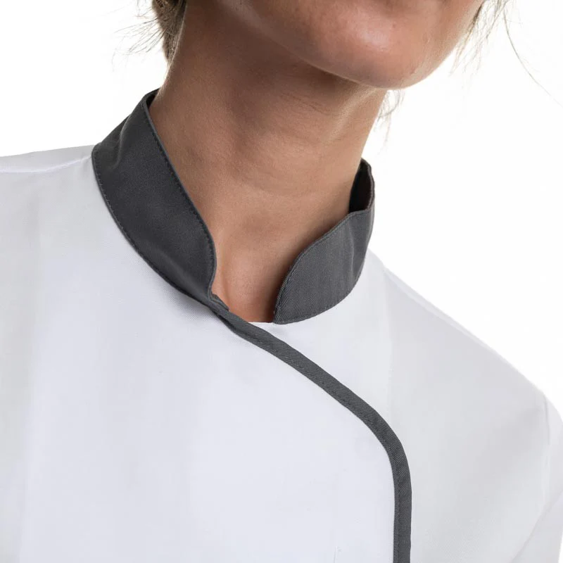 Veste de Cuisine Femme Manches Longues EXPRESSION Blanc/Anthracite - ROBUR - Image 6