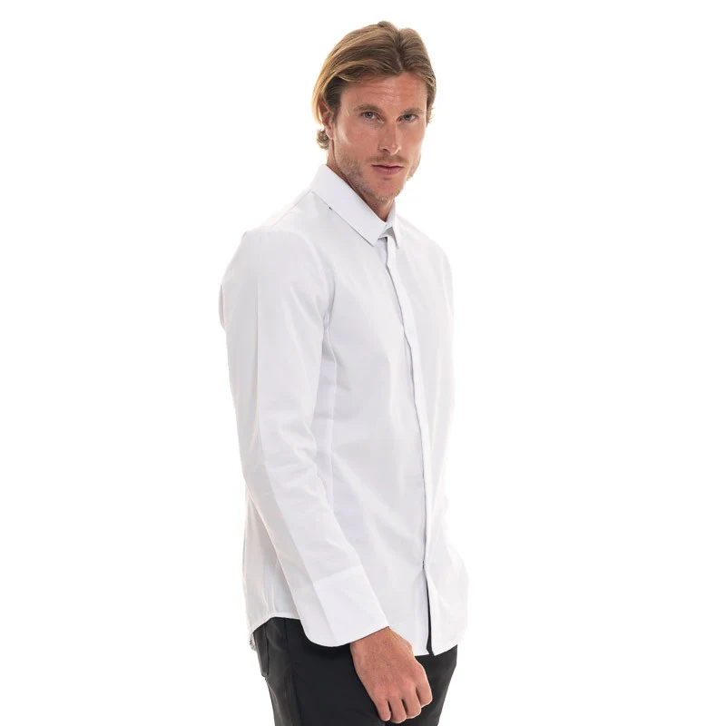 Veste de Cuisine Homme Style Chemise Manches Longues FIGARI Blanc - ROBUR - Image 3