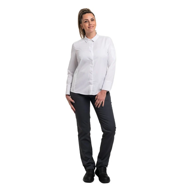 Veste de Cuisine Femme Manches Longues Blanc Flores - ROBUR - Image 8