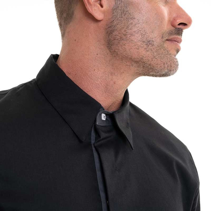 Veste de Cuisine Unisexe Col Chemise Temi Noire - ROBUR - Image 5