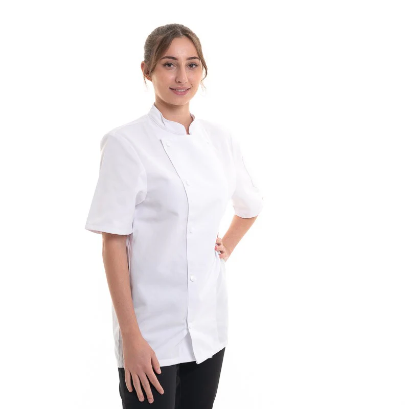 Veste de Cuisine Unisexe Manches Courtes Madras - ROBUR - Image 3