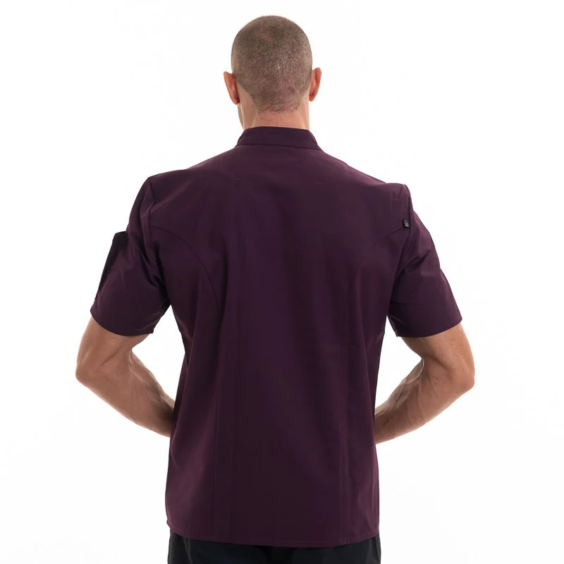 Veste de Cuisine Nero Prune Manches Courtes - ROBUR - Image 3