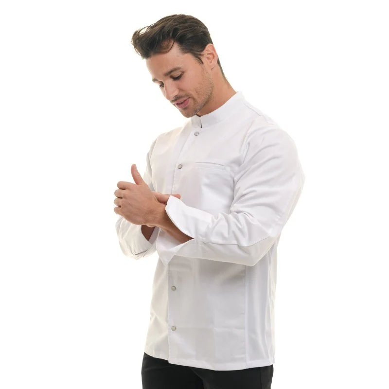 Veste de Cuisine Homme Nevada Blanche à Manches Longues - MANELLI - Image 2