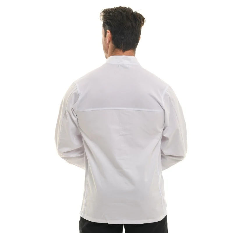 Veste de Cuisine Homme Nevada Blanche à Manches Longues - MANELLI - Image 3