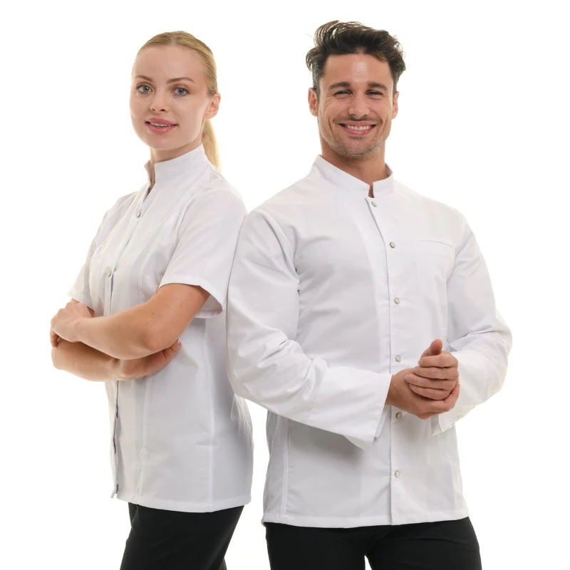 Veste de Cuisine Homme Nevada Blanche à Manches Longues - MANELLI - Image 4