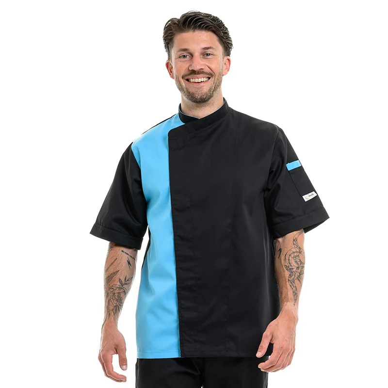 Veste de Cuisine Homme Dual Noir Bleu - MANELLI