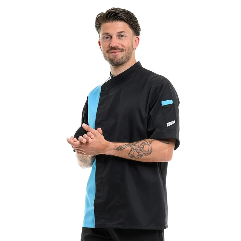 Veste de Cuisine Homme Dual Noir Bleu - MANELLI - Image 3