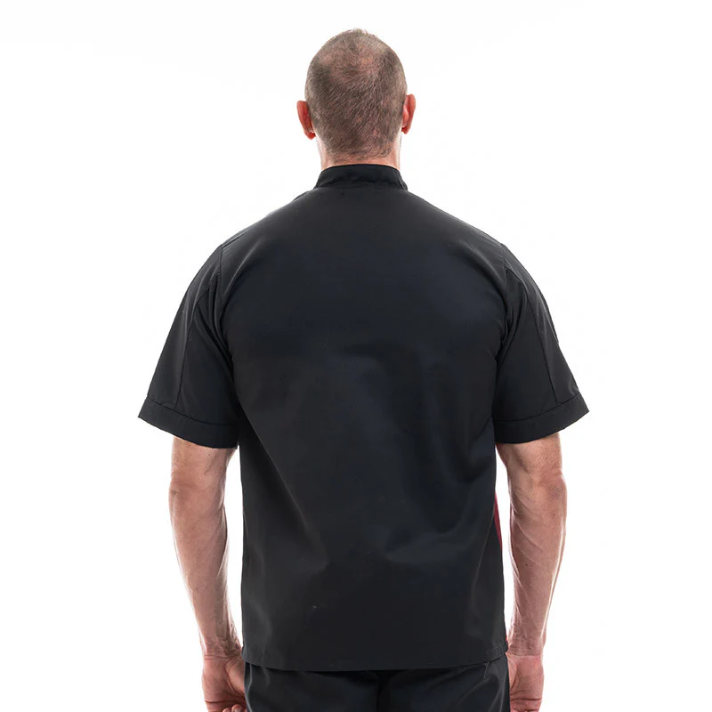 Veste de Cuisine Homme Dual Noir Bordeaux - MANELLI - Image 3