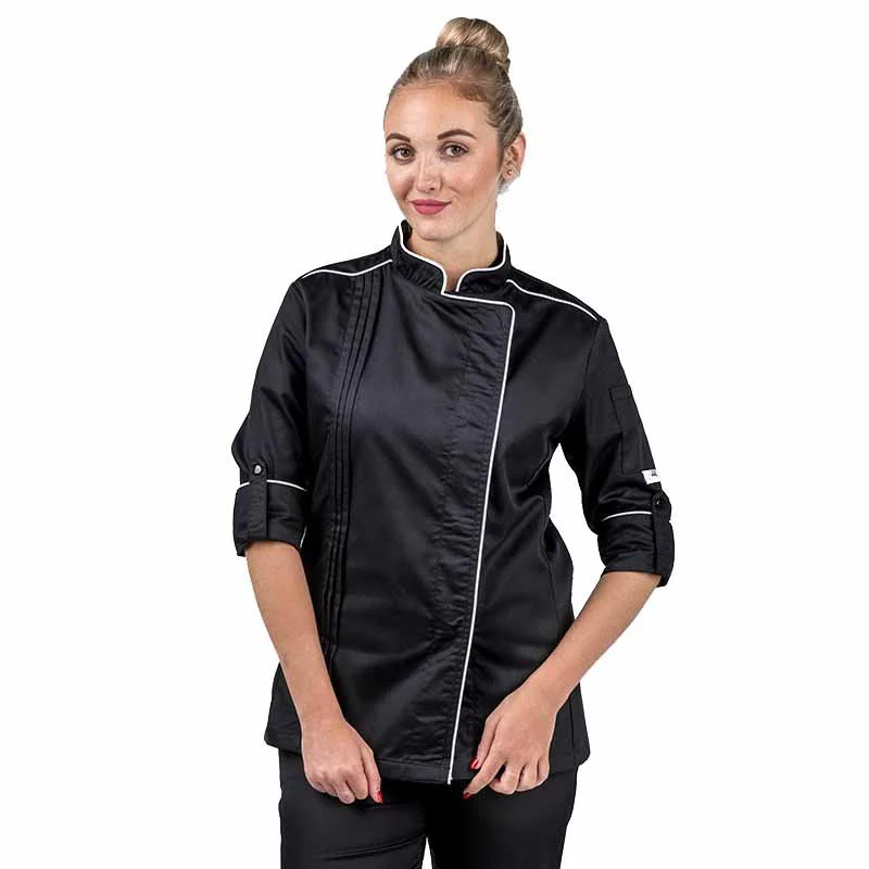 Veste de Cuisine Noir Femme Orchestra Liseré Coloré - MANELLI - Image 10