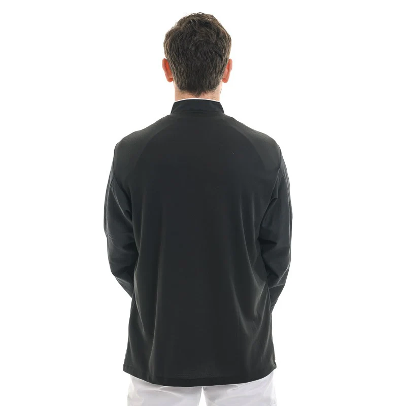 Veste de Cuisine Microfibre Noire Liseré Blanc Cesare - EGOCHEF - Image 5