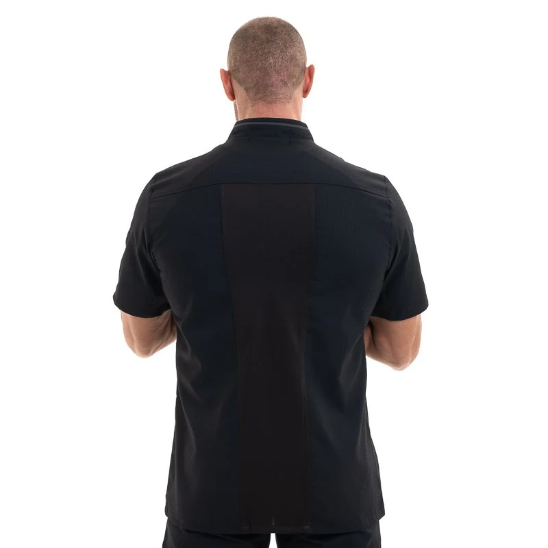 Veste de Cuisine Noire Aguila Respirante MC - ROBUR - Image 3