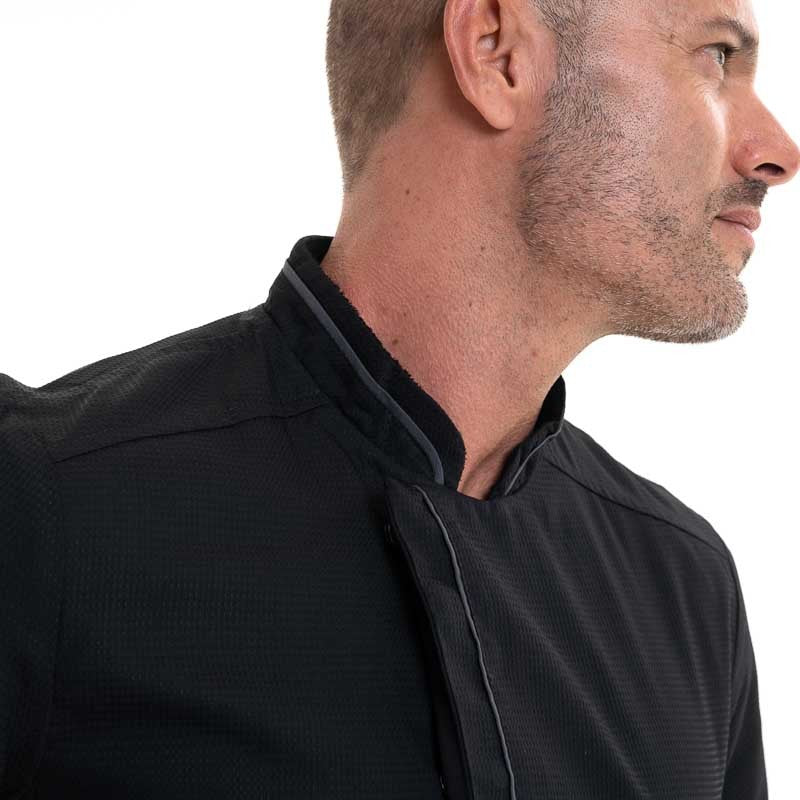 Veste de Cuisine Noire Aguila Respirante MC - ROBUR - Image 6