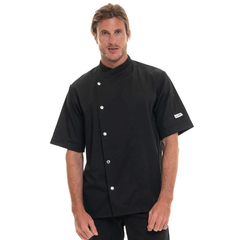 Veste de Cuisine Homme Iron Boutons Argentés Noire - MANELLI