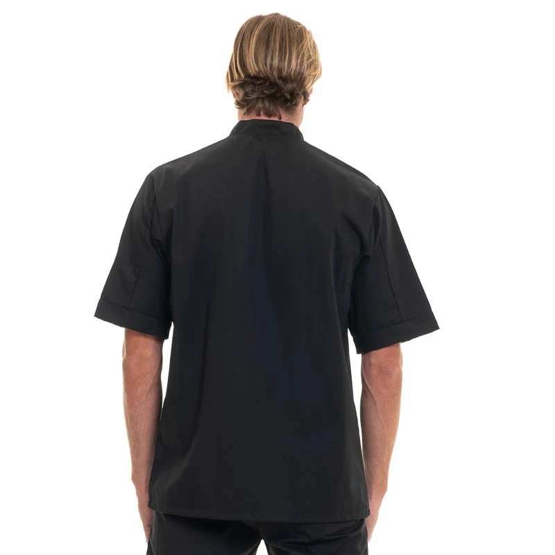 Veste de Cuisine Homme Iron Boutons Argentés Noire - MANELLI - Image 4