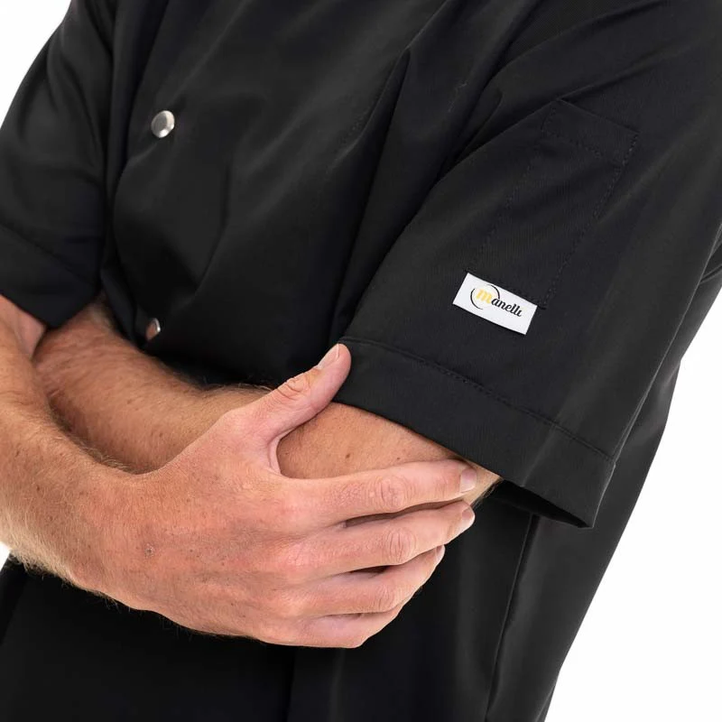 Veste de Cuisine Homme Iron Boutons Argentés Noire - MANELLI - Image 6