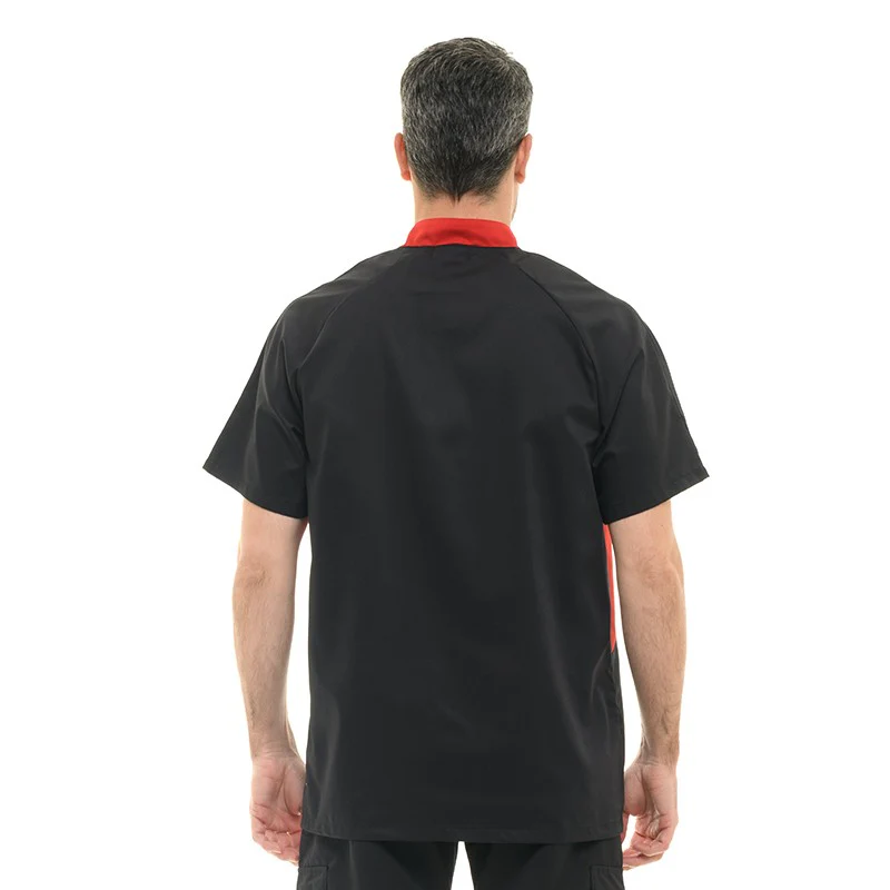 Veste de Cuisine Noire et Rouge Duo - MANELLI - Image 3