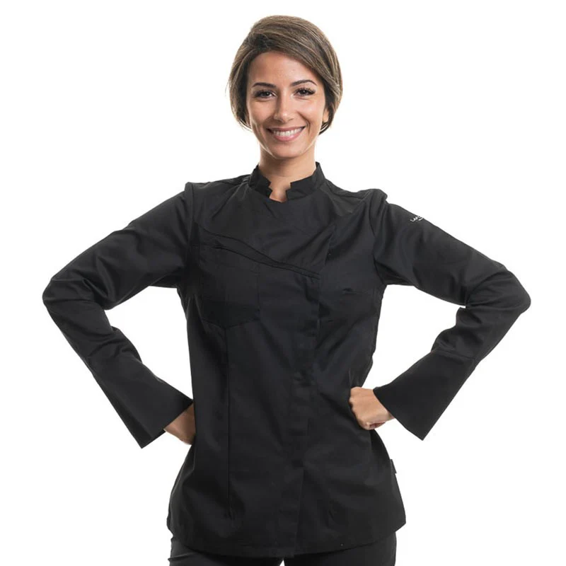 Veste de Cuisine Noire Double Col Nutmeg Femme - LAFONT CUISINE