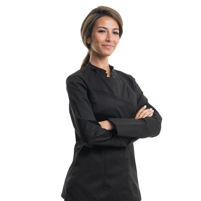 Veste de Cuisine Noire Double Col Nutmeg Femme - LAFONT CUISINE - Image 2