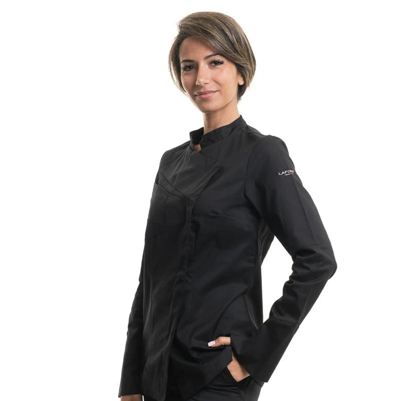 Veste de Cuisine Noire Double Col Nutmeg Femme - LAFONT CUISINE - Image 3