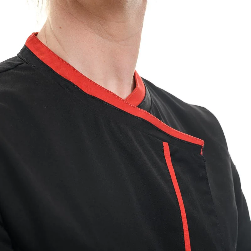 Veste de Cuisine Noire et Rouge Ginseng Femme - LAFONT CUISINE - Image 5
