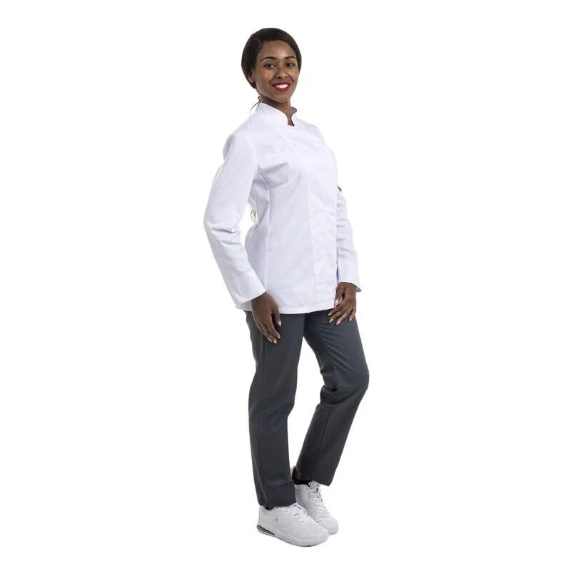 Veste de Cuisine Noire Femme Manches Longues - MANELLI - Image 6