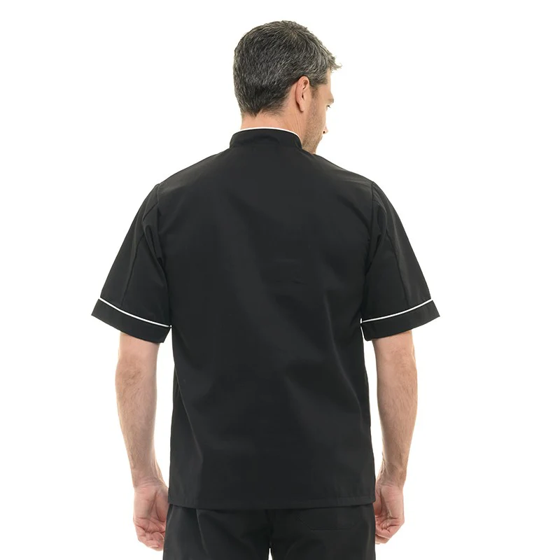 Veste de Cuisine Noire Liseré Blanc ML - MANELLI - Image 12