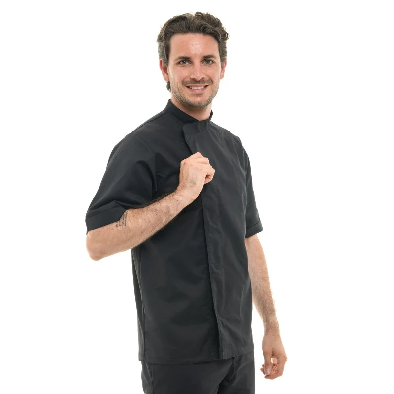 Veste de Cuisine Noire Manches Courtes - MANELLI - Image 4