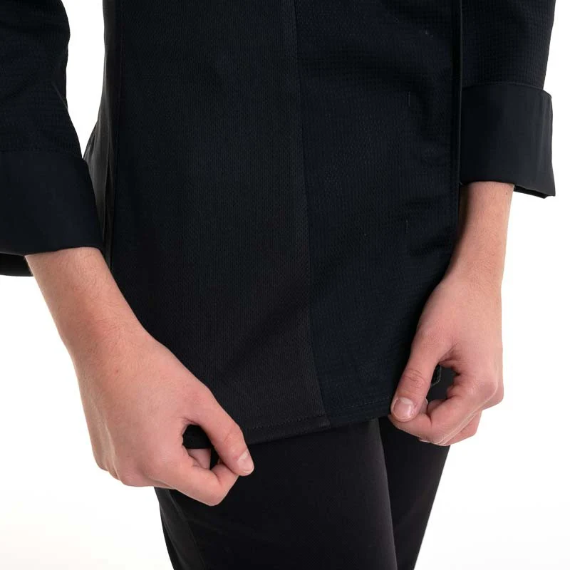 Veste de Cuisine Noire Manches Longues Femme ABELLA - ROBUR - Image 4