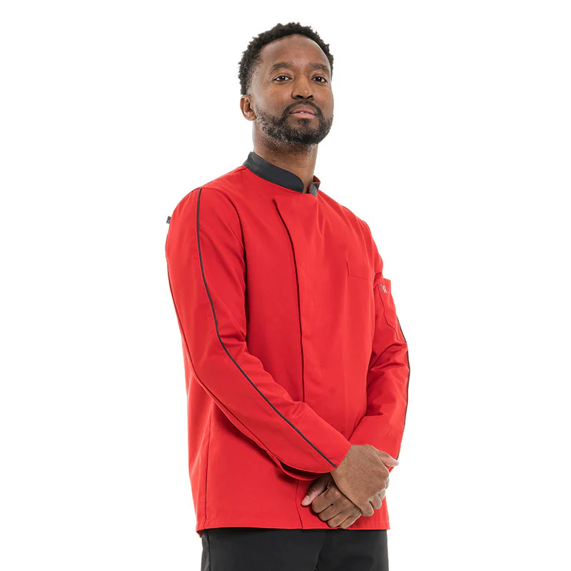 Veste de Cuisine Rouge - ROBUR - Image 3
