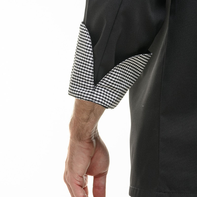 Veste de Cuisine Originale Motifs Carreaux Noir - MANELLI - Image 6