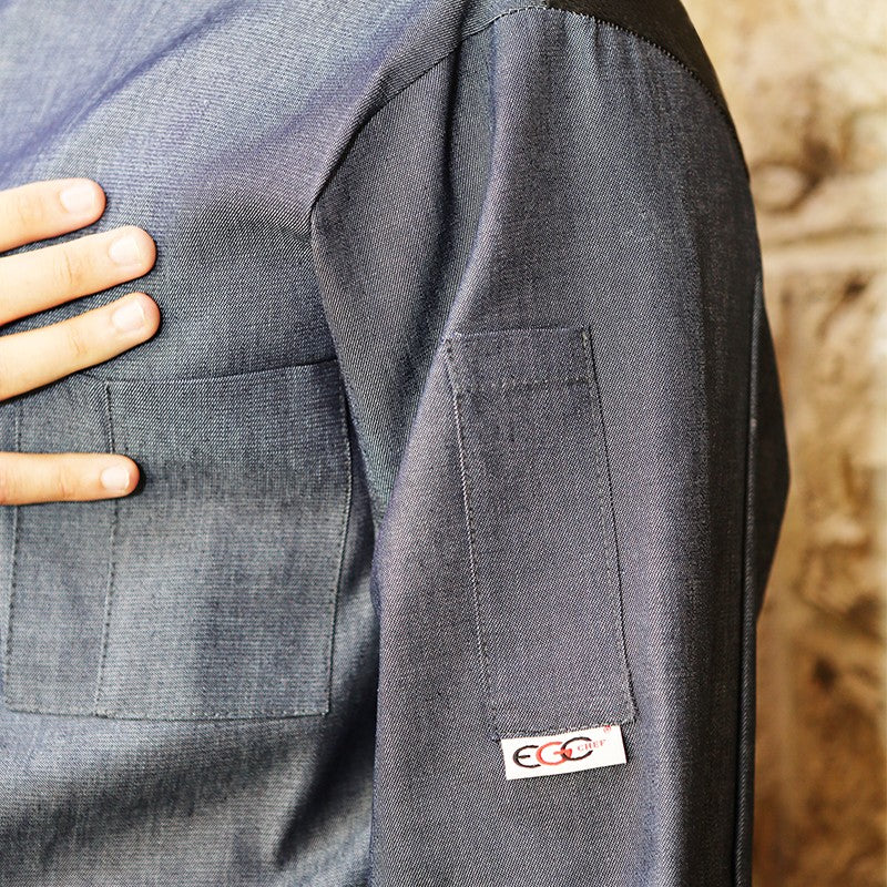 Veste de Cuisine Homme Ottavio Manches Courtes Jean - EGOCHEF - Image 5