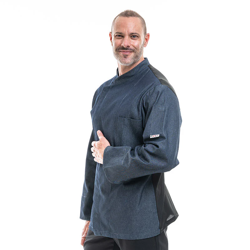 Veste de Cuisine Homme Ottavio Manches Longues Jean - EGOCHEF - Image 3