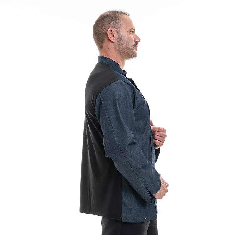 Veste de Cuisine Homme Ottavio Manches Longues Jean - EGOCHEF - Image 4