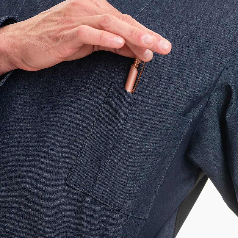 Veste de Cuisine Homme Ottavio Manches Longues Jean - EGOCHEF - Image 7