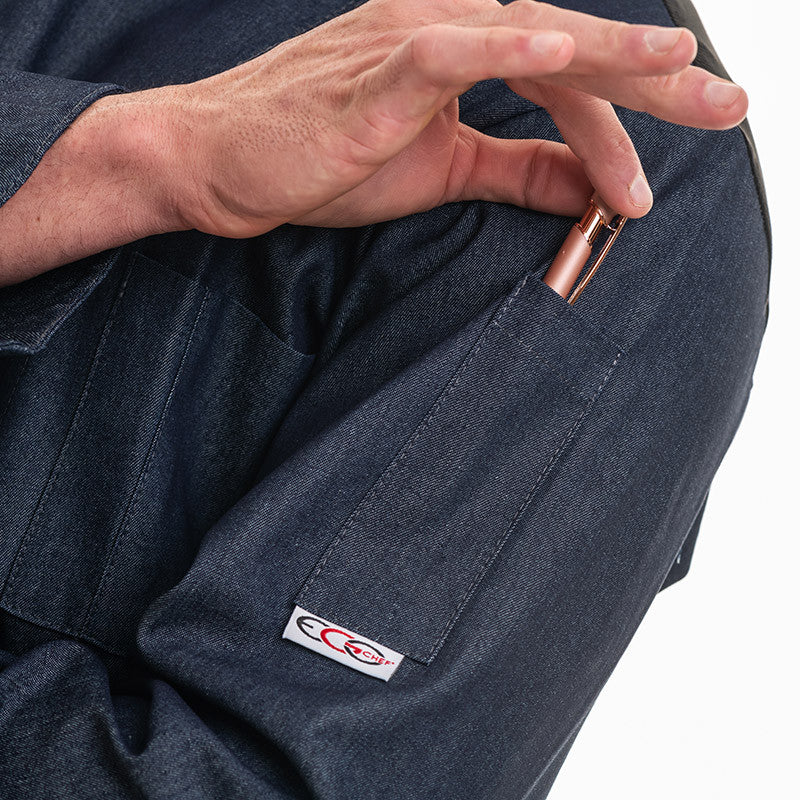 Veste de Cuisine Homme Ottavio Manches Longues Jean - EGOCHEF - Image 8