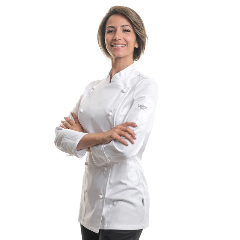 Veste de Cuisine Platine Blanc Femme - LAFONT CUISINE - Image 3