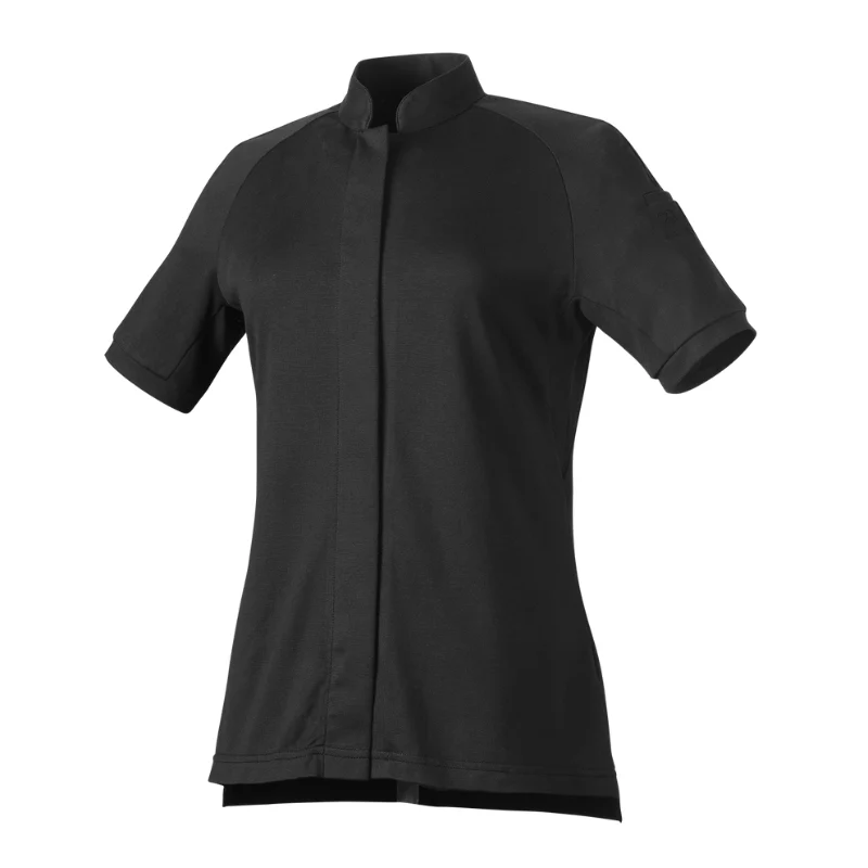 Veste de Cuisine Femme Noire Col Mao Gloria - ROBUR - Image 2