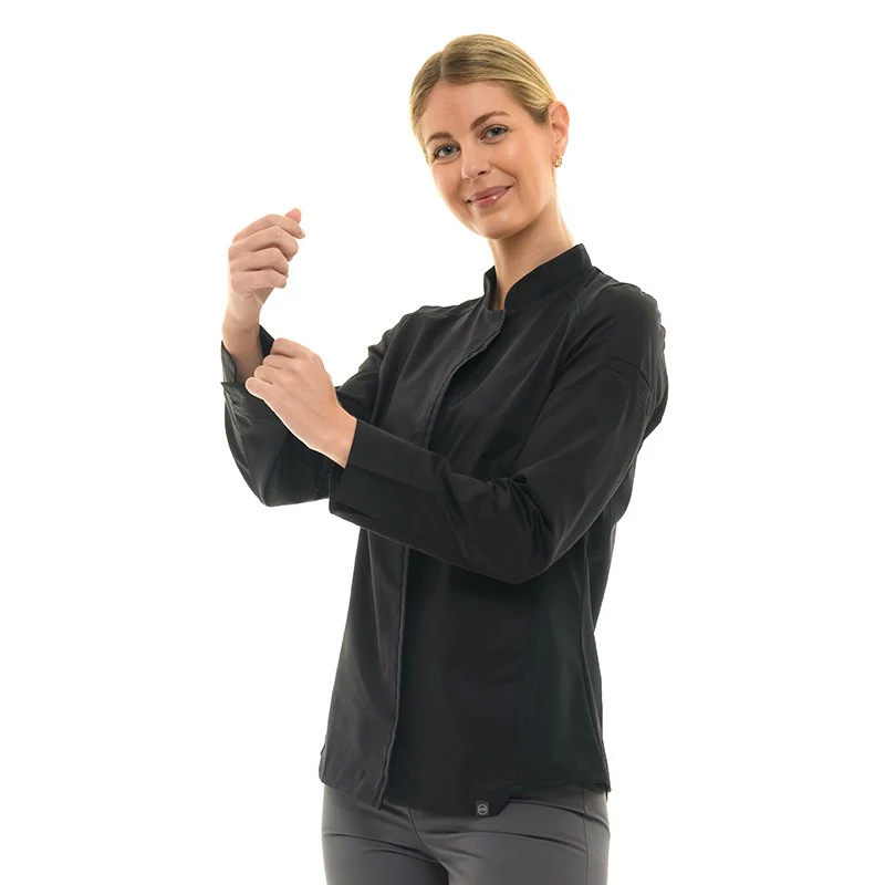 Veste de Cuisine Noire Femme Greta - ROBUR - Image 2