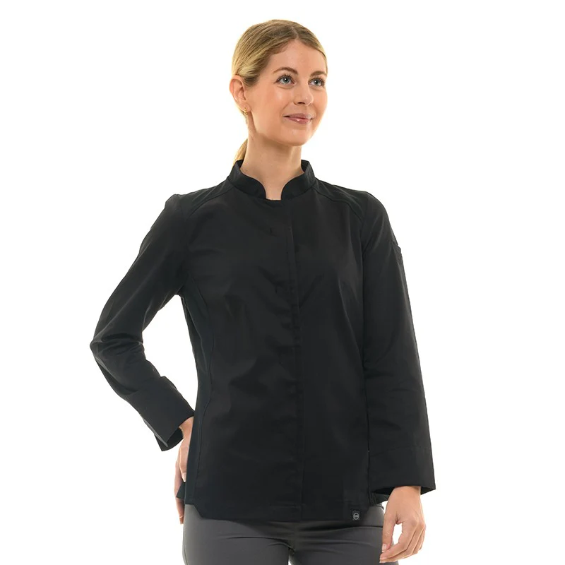 Veste de Cuisine Noire Femme Greta - ROBUR - Image 4