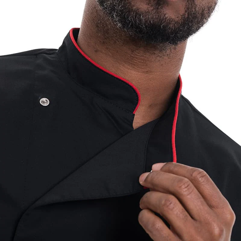 Veste de Cuisine Respirante Liseré Rouge MC - MANELLI - Image 12