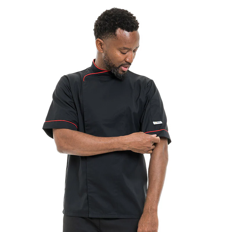 Veste de Cuisine Respirante Liseré Rouge MC - MANELLI - Image 2