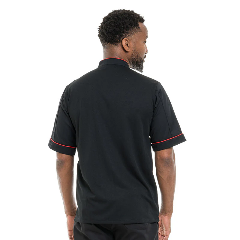 Veste de Cuisine Respirante Liseré Rouge MC - MANELLI - Image 6