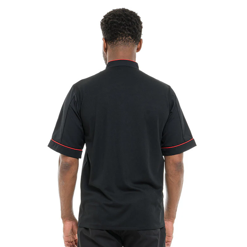 Veste de Cuisine Respirante Liseré Rouge MC - MANELLI - Image 7