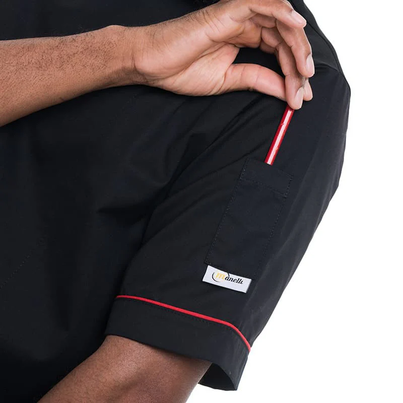 Veste de Cuisine Respirante Liseré Rouge MC - MANELLI - Image 9