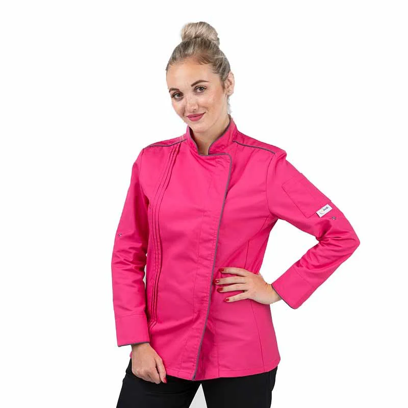 Veste de Cuisine Rose Femme Orchestra Liseré Gris - MANELLI - Image 3