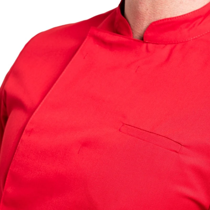 Veste de Cuisine Homme Texas à Manches Longues Rouge - MANELLI - Image 2