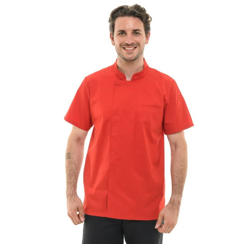 Veste de Cuisine Homme Texas à Manches Longues Rouge - MANELLI - Image 7