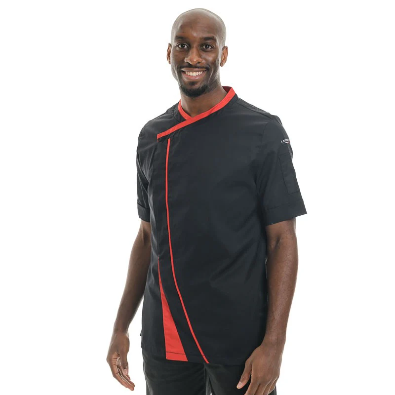 Veste de Cuisine Rouge et Noire Homme Parsley - LAFONT CUISINE - Image 2