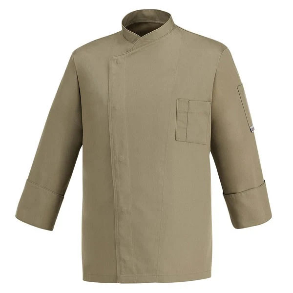 Veste de Cuisine Homme Manches Longues Taupe Primo - EGOCHEF - Image 2