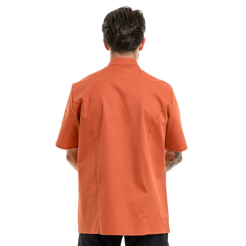 Veste de Cuisine Unisexe Terracotta Harti Manches Courtes - ROBUR - Image 3